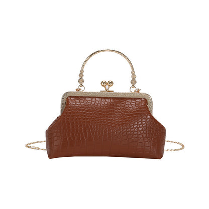 Women Fashion Antique Clip Bag Retro Chain Shoulder Bag