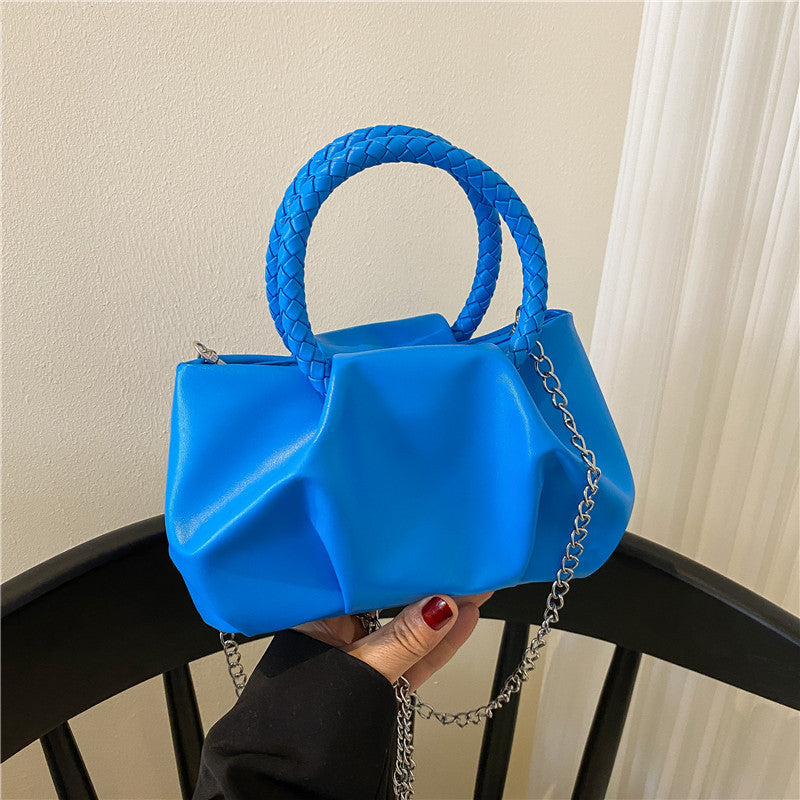 Design Bag Women'S Spring Solid Color Portable Pleated Popular Mini Bag