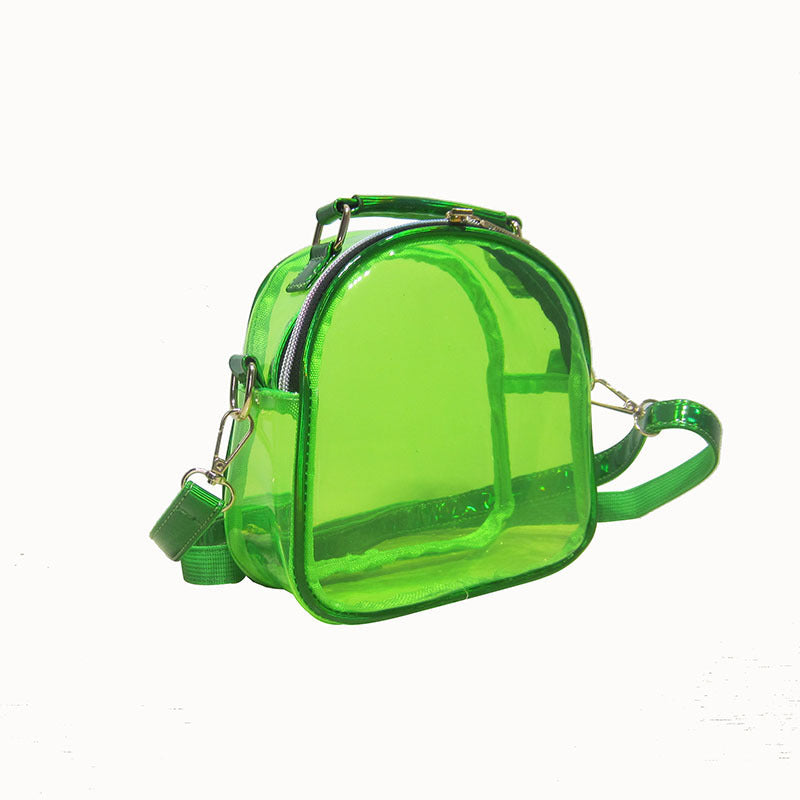 Sac à bandoulière en PU transparent pour femme, design laser 