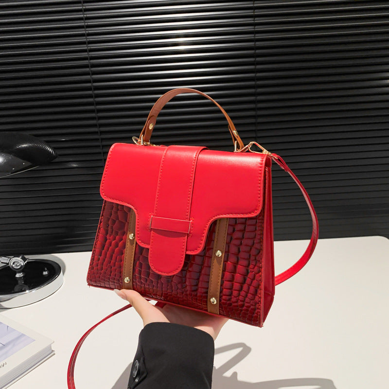 Sac à bandoulière imprimé crocodile tendance 