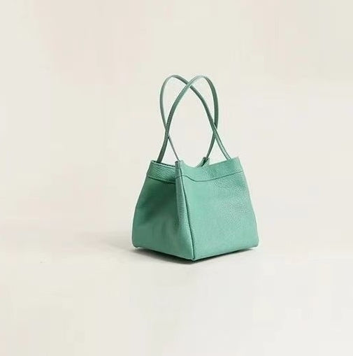 Women Fashion Casual PU Mini Solid Color Clutch Bucket Bag
