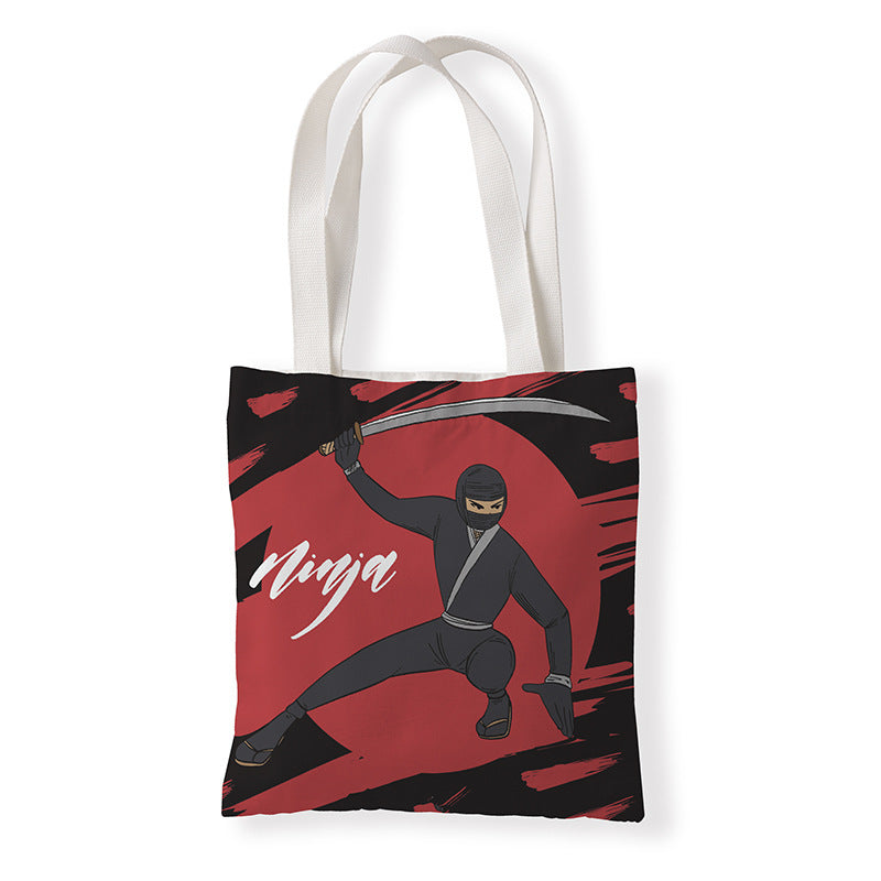 Women Fashion Horror Graphic Printed Canvas Tote Bag