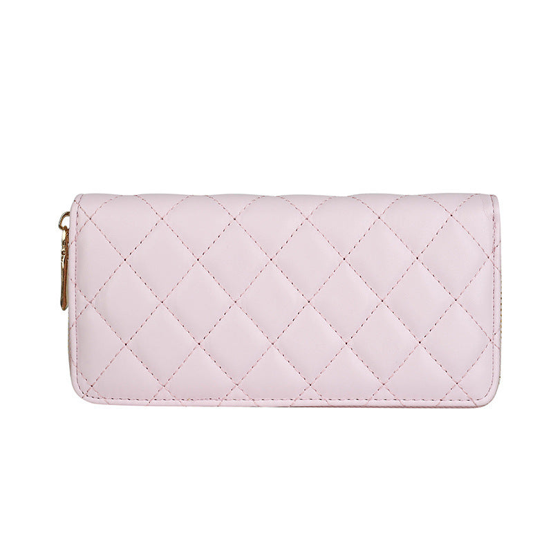 Women'S Fashion Diamond Embroidery Line Mid-Length Dinner Coin Purse