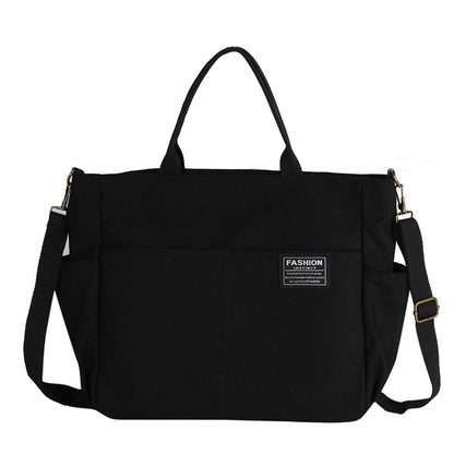 Sac à bandoulière en toile rétro décontracté pour femme, sac multicouche de grande capacité 