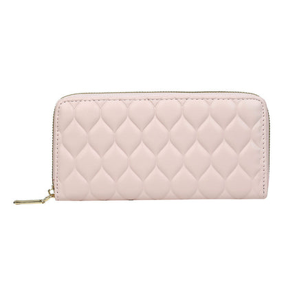 Women Fashion Diamond Indentation Long Coin Purse