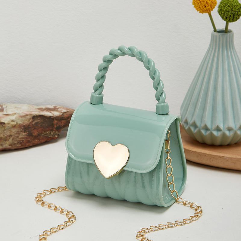 Mini sac messager tendance couleur unie avec cadenas pour femme 