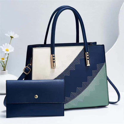 Women'S Fashion Color Block Mother Bag Handbag
