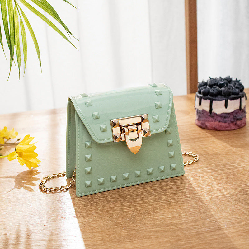 Women Fashion Rivet Chain Messenger Mini Bag