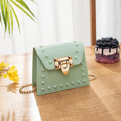 Women Fashion Rivet Chain Messenger Mini Bag