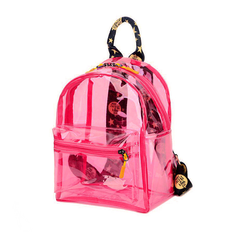 Women Fashion Pvc Clear Waterproof Backpack
