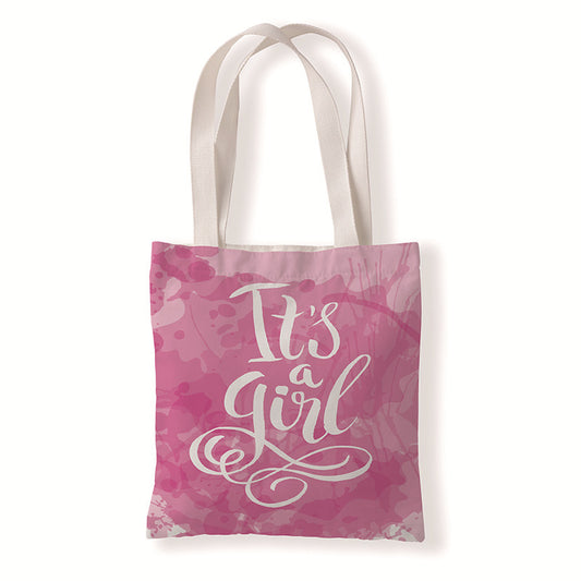 Women Fashion Valentine Element Printed Canvas Tote Bag