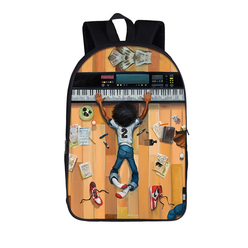 Cartoon Boy Print Creative Polyester Comfortable Breathable Backpack