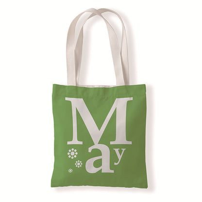 Women Fashion Creative Color Letter Month Canvas Tote Bag