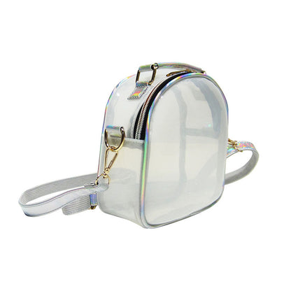 Sac à bandoulière en PU transparent pour femme, design laser 