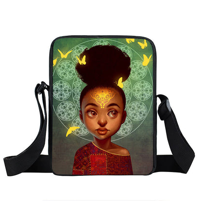 Creative Fashion Polyester Cartoon Girl Print Shoulder Bag