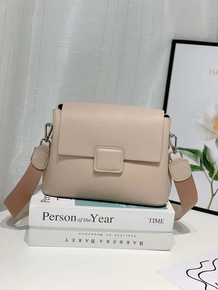 Sac messager en cuir pour femme, petit sac carré simple et décontracté 