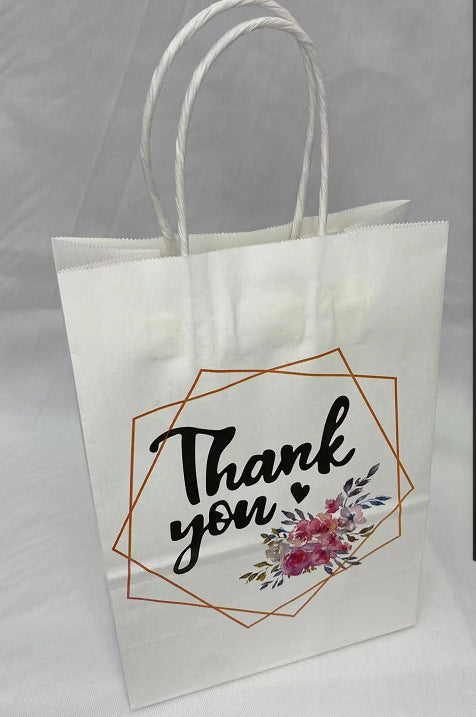 Sac fourre-tout en papier kraft imprimé alphabet pour emballage cadeau 