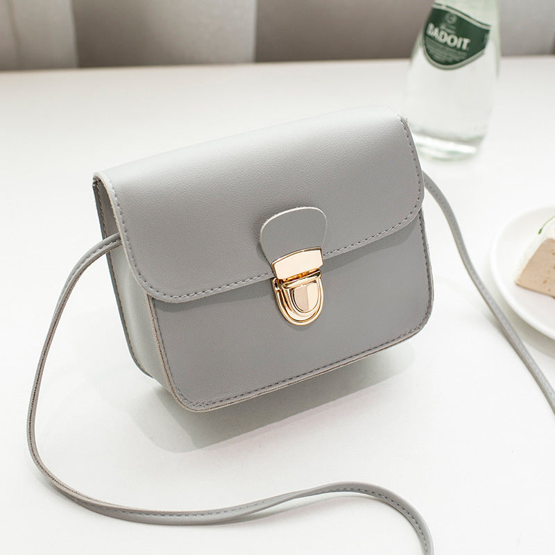 Women Fashion Solid Color Metal Buckle Messenger Mini Bag