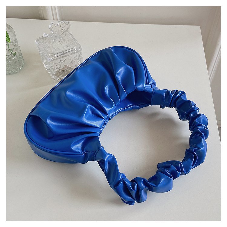 Sac à bandoulière plissé de couleur unie pour femme 