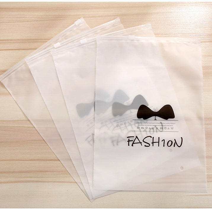 Frosted Transparent Thickened Waterproof Zipper Clothes Underwear Storage Packaging Bag