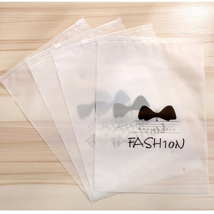 Frosted Transparent Thickened Waterproof Zipper Clothes Underwear Storage Packaging Bag