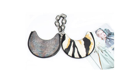 Sac à main à bandoulière en forme de croissant de lune à paillettes pour femme 