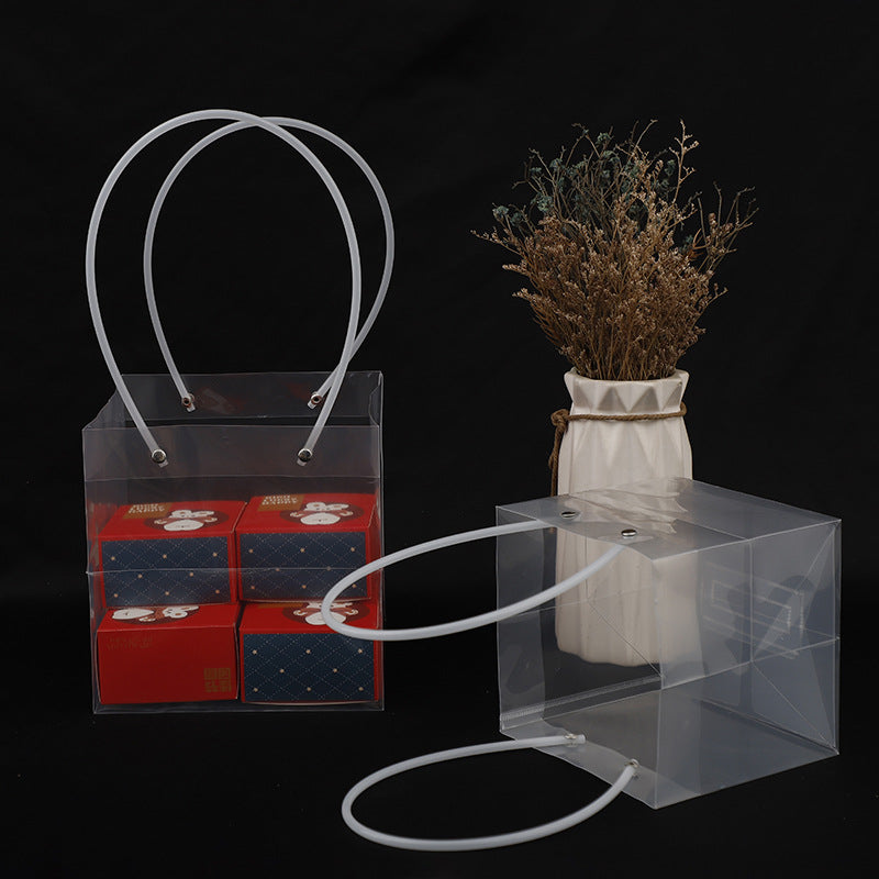 Simple Transparent PVC Square Plastic Gift Bag